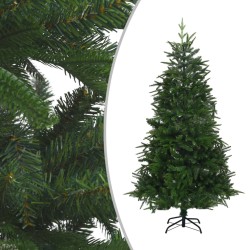 vidaXL Árbol de Navidad artificial con LEDs y bolas PVC verde 210 cm