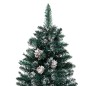 vidaXL Árbol de Navidad delgado madera auténtica y nieve verde 210 cm vidaXL Árbol de Navidad delgado madera auténtica y nieve verde 210 cm