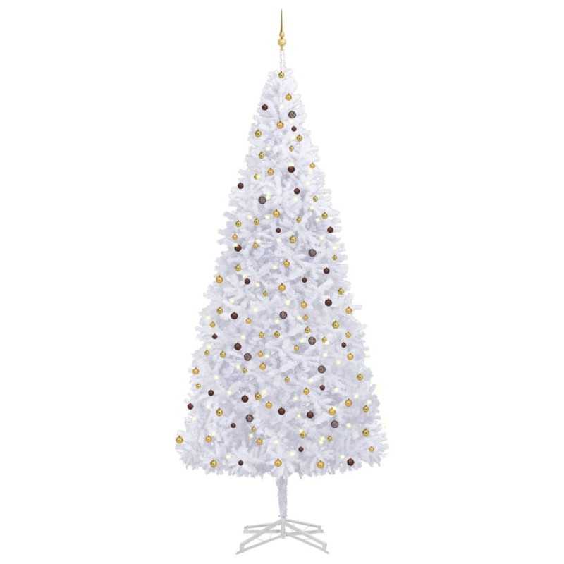 vidaXL Árbol de Navidad artificial con LED y bolas blanco 500 cm vidaXL Árbol de Navidad artificial con LED y bolas blanco 500 cm