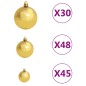 vidaXL Árbol de Navidad artificial con LED y bolas blanco 500 cm vidaXL Árbol de Navidad artificial con LED y bolas blanco 500 cm