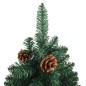 vidaXL Árbol de Navidad delgado con luces y bolas verde 210 cm vidaXL Árbol de Navidad delgado con luces y bolas verde 210 cm