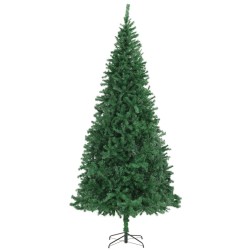 vidaXL Árbol de Navidad preiluminado con luces y bolas verde 300 cm