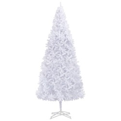 vidaXL Árbol de Navidad preiluminado con luces y bolas blanco 500 cm