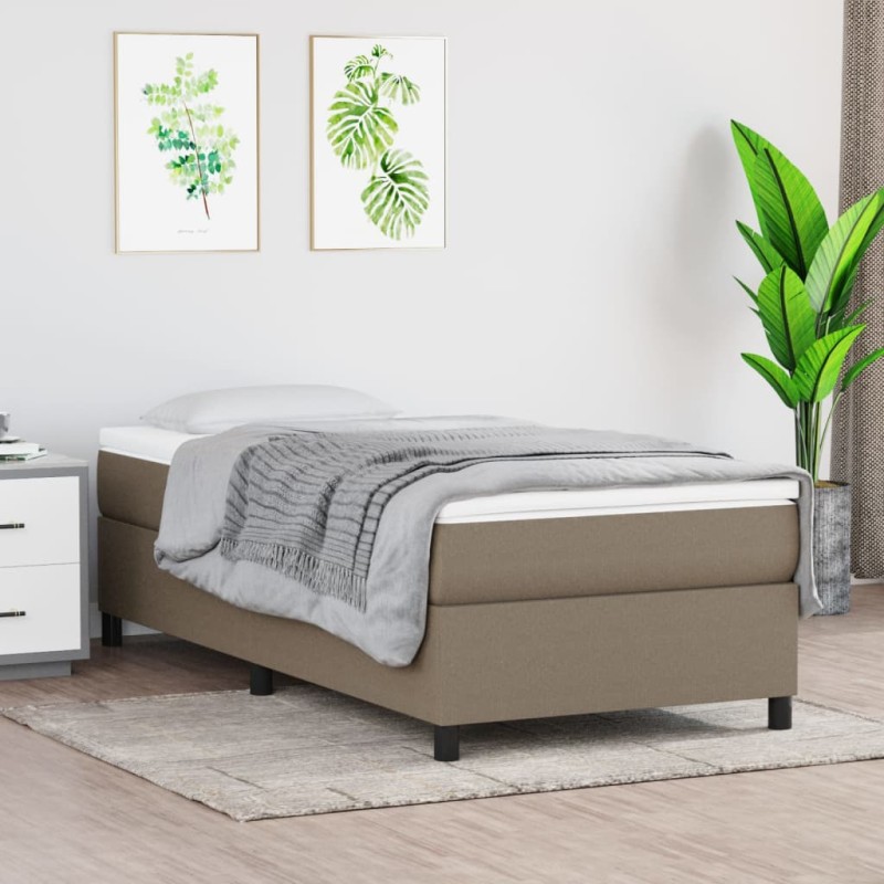 vidaXL Estructura de cama box spring tela gris taupe 100x200 cm vidaXL Estructura de cama box spring tela gris taupe 100x200 cm