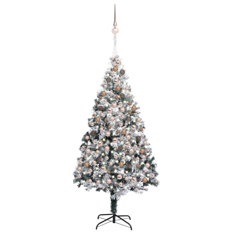 vidaXL Árbol de Navidad preiluminado con luces y bolas verde 210 cm vidaXL Árbol de Navidad preiluminado con luces y bolas verde 210 cm