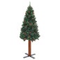 vidaXL Árbol de Navidad delgado con luces y bolas verde 150 cm