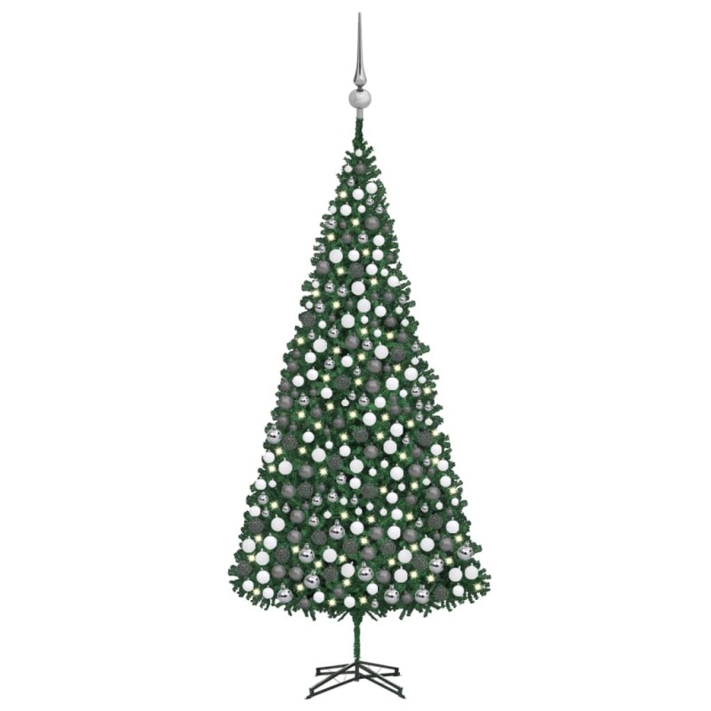 vidaXL Árbol de Navidad preiluminado con luces y bolas verde 500 cm vidaXL Árbol de Navidad preiluminado con luces y bolas verde 500 cm