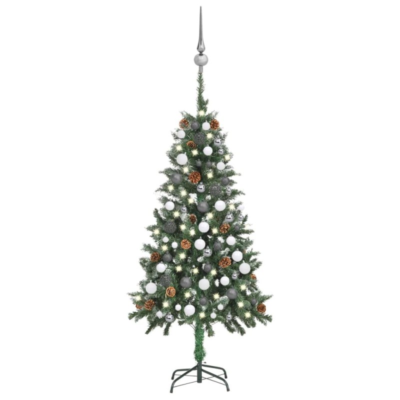 vidaXL Árbol de Navidad preiluminado con luces, bolas y piñas 150 cm vidaXL Árbol de Navidad preiluminado con luces, bolas y piñas 150 cm