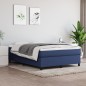 vidaXL Estructura de cama box spring tela azul 140x200 cm