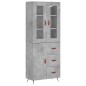 vidaXL Aparador alto madera contrachapada gris hormigón 69,5x34x180 cm vidaXL Aparador alto madera contrachapada gris hormigón 69,5x34x180 cm