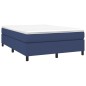 vidaXL Estructura de cama box spring tela azul 140x200 cm