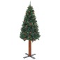 vidaXL Árbol de Navidad delgado con luces y bolas verde 210 cm vidaXL Árbol de Navidad delgado con luces y bolas verde 210 cm