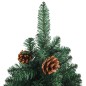 vidaXL Árbol de Navidad delgado con luces y bolas verde 210 cm vidaXL Árbol de Navidad delgado con luces y bolas verde 210 cm