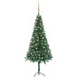 vidaXL Árbol de Navidad artificial de esquina LED y bolas verde 240 cm vidaXL Árbol de Navidad artificial de esquina LED y bolas verde 240 cm