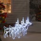 vidaXL Figura de reno Navidad 3 unidades blanco frío 60x30x60 cm vidaXL Figura de reno Navidad 3 unidades blanco frío 60x30x60 cm