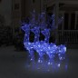vidaXL Adorno de renos de Navidad acrílico 3 uds azul 120 cm vidaXL Adorno de renos de Navidad acrílico 3 uds azul 120 cm