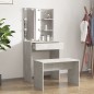 vidaXL Juego de tocador con LED madera contrachapada gris hormigón vidaXL Juego de tocador con LED madera contrachapada gris hormigón