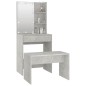 vidaXL Juego de tocador con LED madera contrachapada gris hormigón vidaXL Juego de tocador con LED madera contrachapada gris hormigón