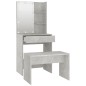 vidaXL Juego de tocador con LED madera contrachapada gris hormigón vidaXL Juego de tocador con LED madera contrachapada gris hormigón