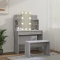 vidaXL Juego de tocador con LED madera contrachapada gris Sonoma vidaXL Juego de tocador con LED madera contrachapada gris Sonoma