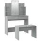 vidaXL Juego de tocador con LED madera contrachapada gris Sonoma vidaXL Juego de tocador con LED madera contrachapada gris Sonoma