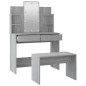 vidaXL Juego de tocador con LED madera contrachapada gris Sonoma vidaXL Juego de tocador con LED madera contrachapada gris Sonoma
