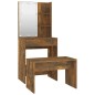 vidaXL Juego de tocador con LED madera contrachapada roble ahumado vidaXL Juego de tocador con LED madera contrachapada roble ahumado