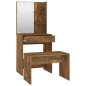 vidaXL Juego de tocador con LED madera contrachapada roble ahumado vidaXL Juego de tocador con LED madera contrachapada roble ahumado