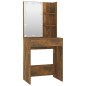 vidaXL Juego de tocador con LED madera contrachapada roble ahumado vidaXL Juego de tocador con LED madera contrachapada roble ahumado