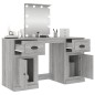 vidaXL Tocador con LED color gris Sonoma 130x50x132,5 cm vidaXL Tocador con LED color gris Sonoma 130x50x132,5 cm