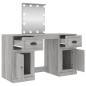 vidaXL Tocador con LED color gris Sonoma 130x50x132,5 cm vidaXL Tocador con LED color gris Sonoma 130x50x132,5 cm