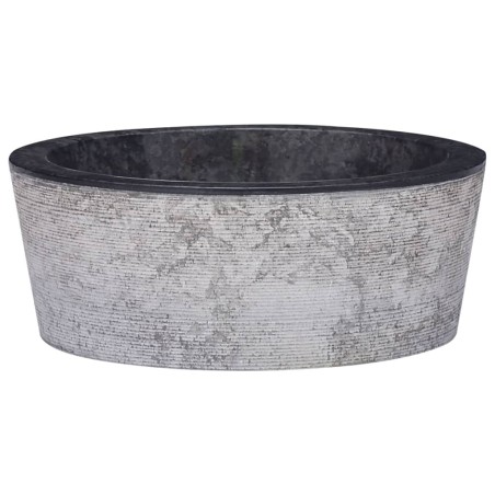 vidaXL Lavabo mármol negro Ø40x15 cm