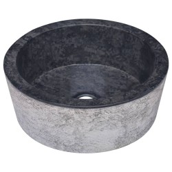vidaXL Lavabo mármol negro Ø40x15 cm