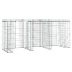vidaXL Muro de gaviones para contenedor de basura hierro 270x91x120 cm