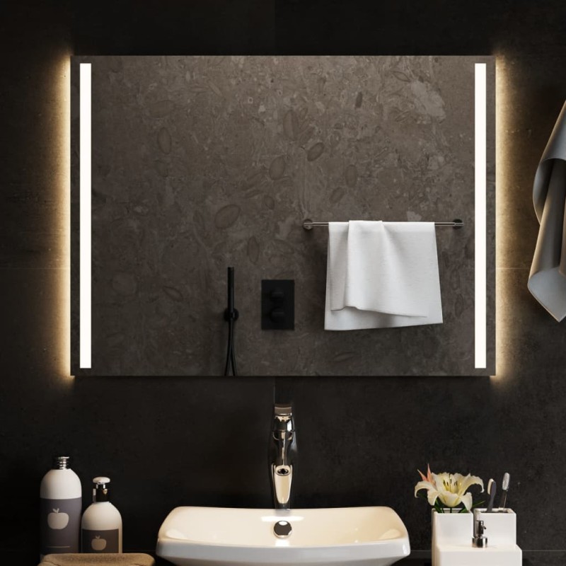 vidaXL Espejo de baño con LED 80x60 cm vidaXL Espejo de baño con LED 80x60 cm
