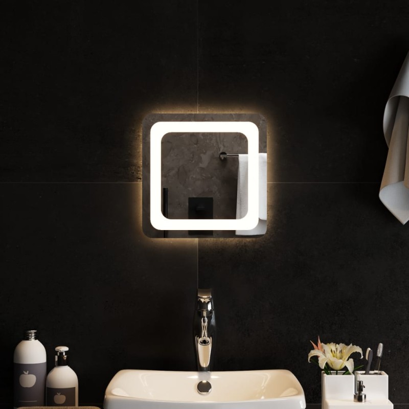 vidaXL Espejo de baño con LED 30x30 cm vidaXL Espejo de baño con LED 30x30 cm