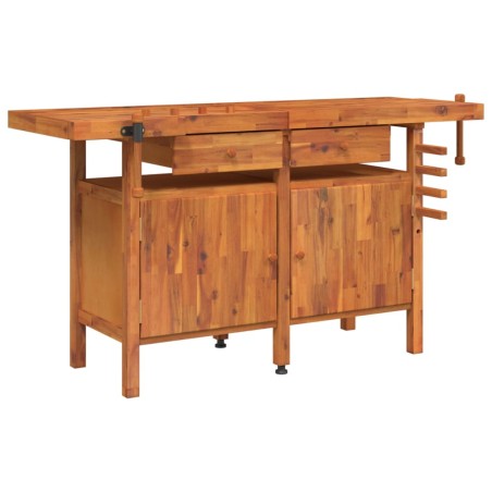 vidaXL Banco de trabajo cajones y tornillos banco madera 162x62x83 cm