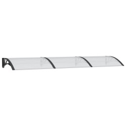 vidaXL Marquesina puerta policarbonato negro y transparente 300x80 cm