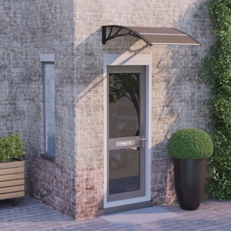 vidaXL Marquesina de puerta policarbonato negro 100x80 cm
