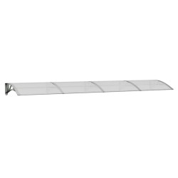 vidaXL Marquesina puerta policarbonato gris y transparente 350x80 cm