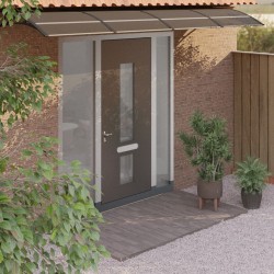 vidaXL Marquesina de puerta policarbonato negro 400x80 cm
