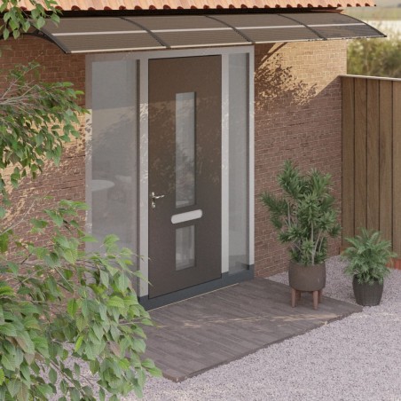 vidaXL Marquesina de puerta policarbonato negro 400x80 cm