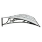 vidaXL Marquesina de puerta policarbonato negro 400x100 cm