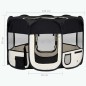 vidaXL Parque de perros plegable y bolsa transporte negro 110x110x58cm vidaXL Parque de perros plegable y bolsa transporte negro 110x110x58cm