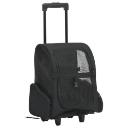 vidaXL Carrito trolley plegable multiusos para mascotas negro