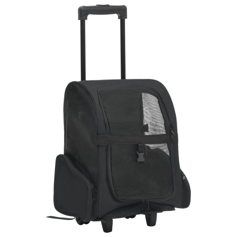 vidaXL Carrito trolley plegable multiusos para mascotas negro vidaXL Carrito trolley plegable multiusos para mascotas negro