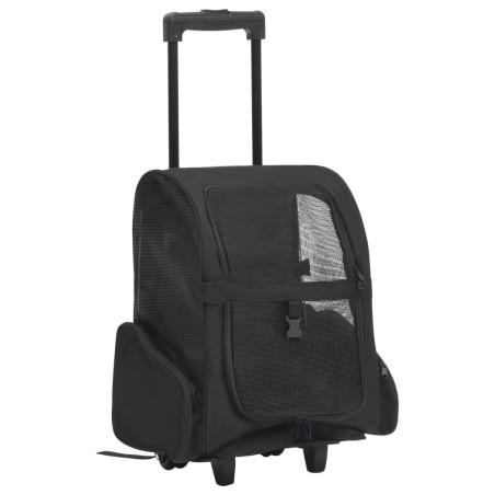 vidaXL Carrito trolley plegable multiusos para mascotas negro