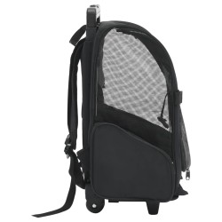 vidaXL Carrito trolley plegable multiusos para mascotas negro