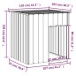 vidaXL Caseta perros con tejado acero galvanizado gris 110x103x109 cm