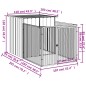 vidaXL Caseta perros con corral acero galvanizado gris 110x201x110 cm
